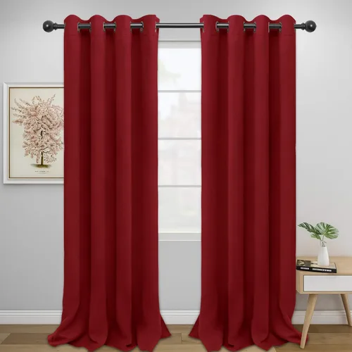 Miniatura 37 de Easy-Going - Cortinas opacas para dormitorio, aislamiento térmico sólido con ojales, cortinas de ventana para reducción de ruido, cortinas