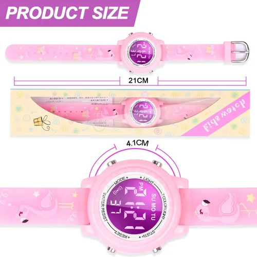 Miniatura 67 de Relojes LED impermeables para niños con alarma, juguetes para niños, regalos para niñas de 3 a 10 años