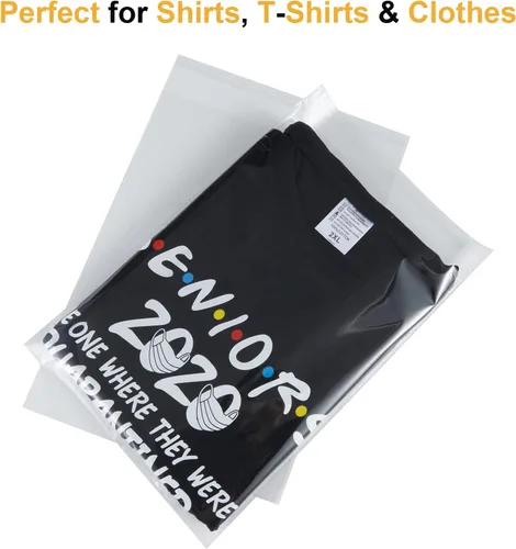 Miniatura 4 de LOOKSGO 50 bolsas de polietileno resellables de 9 x 12 pulgadas, bolsas transparentes autosellantes para embalaje de ropa y camisetas