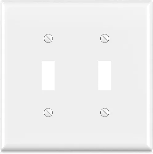 Miniatura 7 de ELEGRP Placas de pared de palanca de 2 segmentos sin tornillos, cubierta de placa frontal termoplástica irrompible de tamaño mediano para Blanco mate