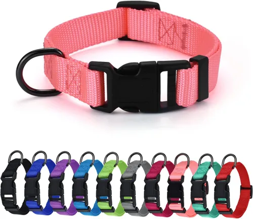 Miniatura 7 de AUDWUD Collar de nailon grueso, clásico ajustable, varios colores, adecuado para perros pequeños, medianos y grandes, 4 tamaños Esmeralda