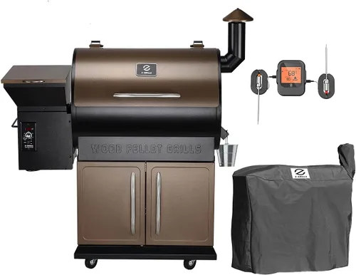 Miniatura 9 de Z GRILLS Parrilla y ahumador eléctrico de pellets de madera 8 en 1 con controlador PID V3.0, LCD, 697 pies cuadrados, sondas de carne, limpieza