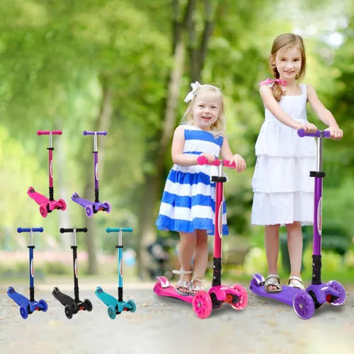 Miniatura 9 de ChromeWheels Patinetes Plegables para Niños, Patinete Deluxe con 4 Alturas Ajustables, Límite de Peso 132 libras, 3 Ruedas, Inclínate para Dirigir #