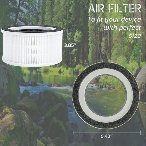 Miniatura 6 de Allo Filtro de repuesto, compatible con Afloia Fillo y MOOKA Allo purificador de aire, filtración 3 en 1, paquete de 2