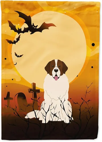 Miniatura 148 de Caroline's Treasures BB4307GF - Bandera de Halloween Airedale para jardín, bandera decorativa para patio exterior, obras de arte de patio, macizos