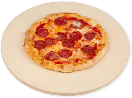 K ROCKSHEAT Piedra para Pizza Redonda de 16 Pulgadas para Parrilla y Horno, Piedra de Hornear Grande de Cordierita para Pan, Piedra de Cocción