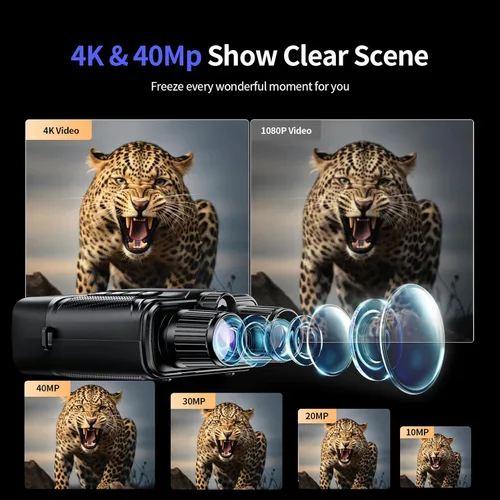 Miniatura 3 de Gafas de visión nocturna infrarroja, 4K 8X zoom digital binoculares de visión nocturna para adultos, gafas de visión nocturna con cámara