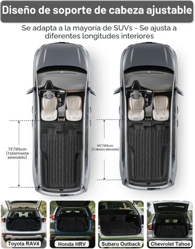 Miniatura 3 de Umbrauto Colchón de aire del asiento trasero del coche: cama inflable inalámbrica del coche SUV camping para camión Van con bomba de aire
