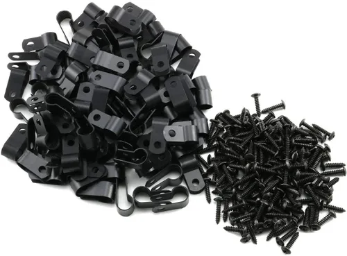 Miniatura 7 de heyous Abrazadera de cable tipo R de 1/2 pulgada (0.520 in) de 1/2 pulgada (0.520 in) de sujeción de tubo de manguera de alambre de nailon fijo