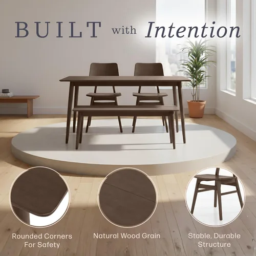 Miniatura 63 de Alaterre Furniture Calais Dining - Juego de 2 sillas de comedor moderno de mediados de siglo, juego de sillas de madera maciza con diseño