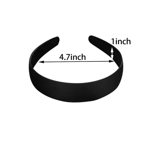 Miniatura 2 de BallHull Diademas de satén de 1.2 pulgadas, bandas de pelo duro antideslizantes para mujeres y niñas, diademas para el cabello de bricolaje, 6