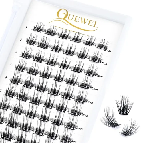 Miniatura 39 de QUEWEL Kit de extensión de pestañas DIY, racimos de pestañas 3D con 280 piezas, racimos de pestañas mixtas de 10-16 mm (30+40+50D), pinzas