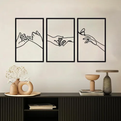 Miniatura 3 de Arte de pared de metal con forma de mano de cuerpo minimalista de líneas femeninas, esculturas de pared modernas de línea abstracta para el hogar