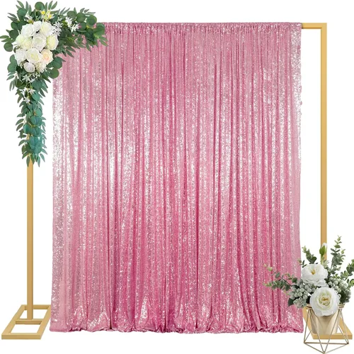 Miniatura 19 de ShinyBeauty Cortinas de Telón de Fondo con Lentejuelas 4x10 pies Negro Cortinas de Lentejuelas 2 Paneles Telones de Fondo para Bodas Telón de Fondo