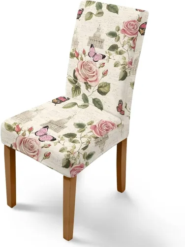 Miniatura 39 de Rnyleeg Red Rose Butterfly Chair Covers for Living Room No Arms Stretch Dining Chair Covers Set of 6 Soft Washable Kitchen Chair Protector Cover