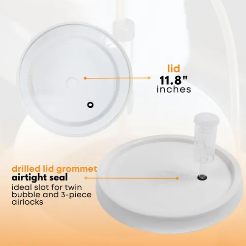 Miniatura 6 de Fastrack Cubo de fermentación de 6.5 galones con tapa, blanco, cubo de fermentación 100% libre de BPA de grado alimenticio para tu cerveza, vino