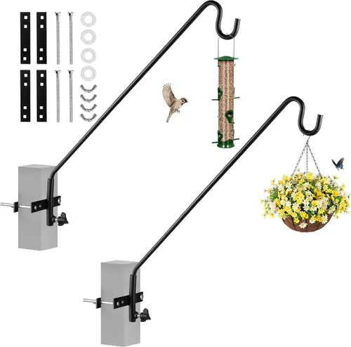 Miniatura 11 de MIXXIDEA Kit de montaje para colgar en riel de cubierta de valla de 11 pulgadas de largo, gancho decorativo resistente para comederos de pájaros