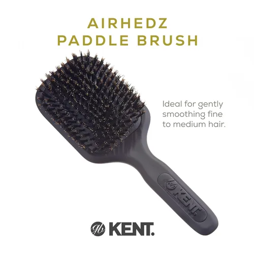 Miniatura 3 de Kent AH13G Airhedz Pro - Cepillo desenredante de cerdas puras (mediano, gris) para cabello rizado, grueso o húmedo, para alisar y terminar