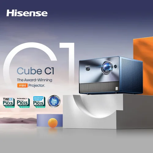 Miniatura 7 de Hisense Mini proyector portátil láser RGB de triple color C1 4K UHD, hasta 300 pulgadas, sistema operativo Viddà, Dolby Vision HDR10, gama