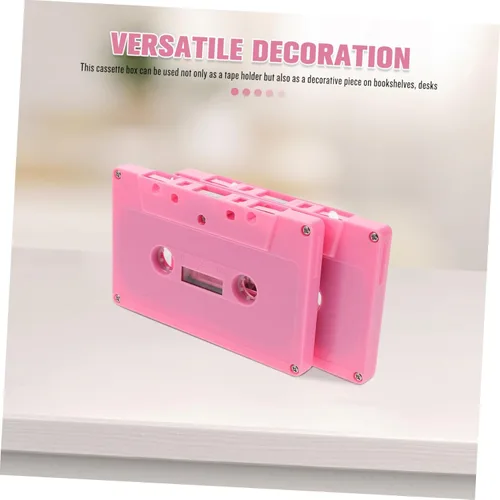 Miniatura 4 de Colorido Retro Cassette Tape Holder Decoraciones 2pcs Cintas de música en blanco para proyectos de bricolaje
