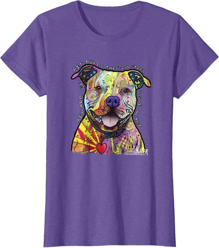 Miniatura 22 de Beware Of Pit Bulls, Dean Russo Pitbull Original - Camiseta para amantes de los perros, Negro