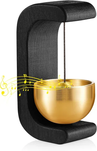 Zonon Campana magnética de madera para decoración de timbre de viento para apertura de puerta, forma de C para regalo de inauguración de la casa,
