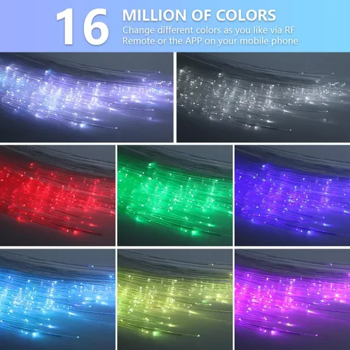 Miniatura 2 de Car Home Starlight Headliner Star - Kit de luces de techo parpadeantes y activadas por sonido, 200 unidades, 0.03 pulgadas x 9.8 pies, RGBW 16 W