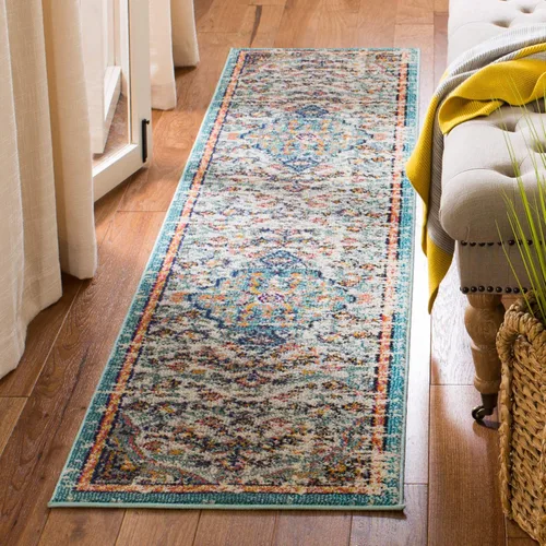 Miniatura 9 de SAFAVIEH Colección Madison MAD447B - Tapete bohemio con medallón antiguo y elegante, no desprende pelusa, para la sala, dormitorio, comedor