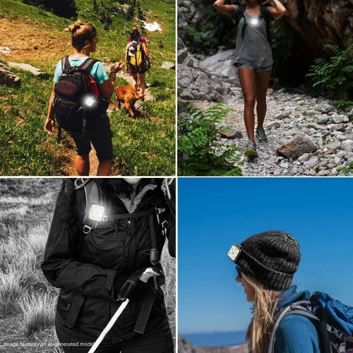 Miniatura 4 de HOKOILN Luces de correr nocturnas al aire libre, paquete de 2 luces LED para correr con batería recargable para camping, senderismo, correr, correr