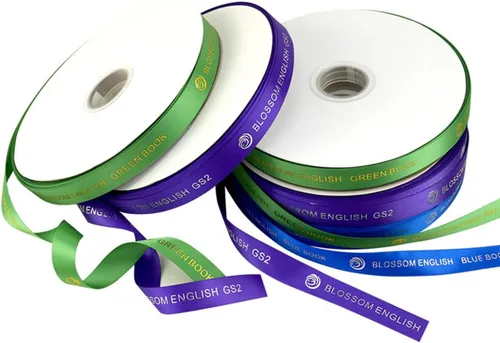 Cinta personalizada de satén personalizada para envolver regalos, manualidades, paquete de costura, recuerdos con nombre de texto, icono, 1 rollo de