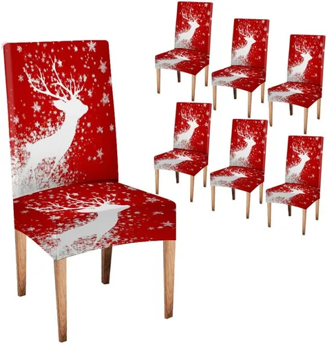 Miniatura 82 de CAPSCEOLL Juego de 4 fundas elásticas para sillas Parsons de color marrón y gris, universales, extraíbles y lavables, fundas de asiento protectoras