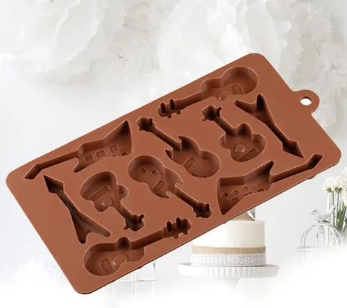 Miniatura 8 de Cabilock Moldes de guitarra para pasteles de chocolate, moldes para hornear, moldes de chocolate, moldes de chocolate, moldes para bajos, moldes