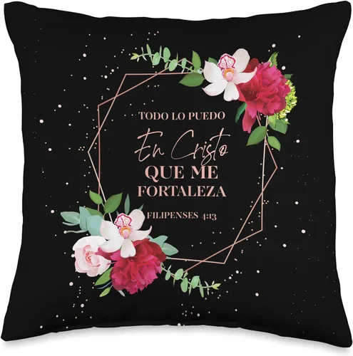 Almohadas Decorativas Decorative Pillow Case Cover Christian Gifts Religious Spanish Gifts Cristianos Español - Almohada de 16 x 16 pulgadas,