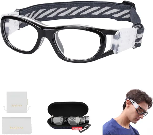 Miniatura 9 de SooGree Sports Glasses - Racquetball Goggles Basketball Football Eye Protective G8033 Marco Negro Almohadilla Gris