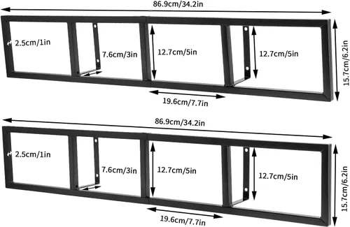 Miniatura 4 de Estantes para DVD de montaje en pared, 2 unidades, organizador de CD y DVD, estante de metal, estante de almacenamiento de medios de almacenamiento