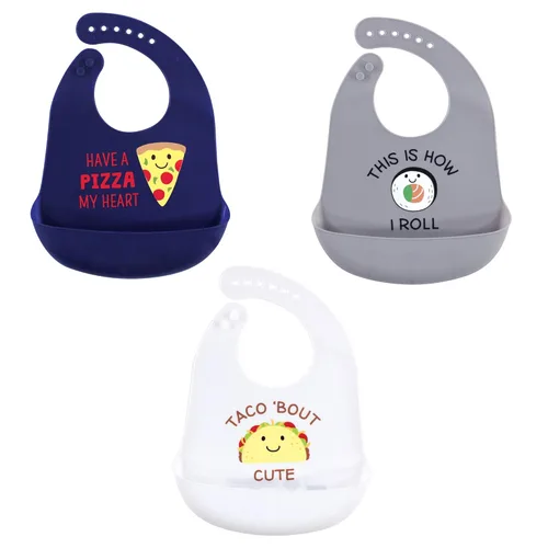 Miniatura 25 de Baberos Hudson Baby de silicona unisex para bebé Mariscos