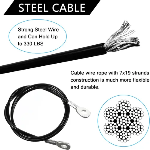 Miniatura 3 de Fitness Pulley Cable, Gym Replacement Cable Heavy Duty Steel Wire Rope Fitness Cable Pulley System Attachments Home Gym Machine Equipment Workout