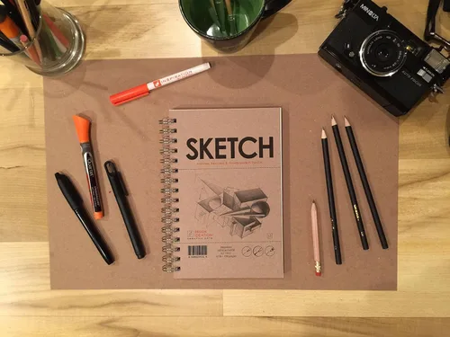 Miniatura 2 de Design Ideation Cuaderno de bocetos: cuaderno de bocetos de papel premium para lápiz, tinta, marcador, carbón y pinturas de acuarela. Ideal