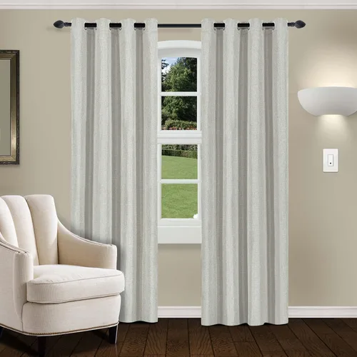 Miniatura 12 de Superior Juego de 2 cortinas opacas con textura de lino, par de paneles con aislamiento térmico con cabecera superior con ojales, cortinas clásicas
