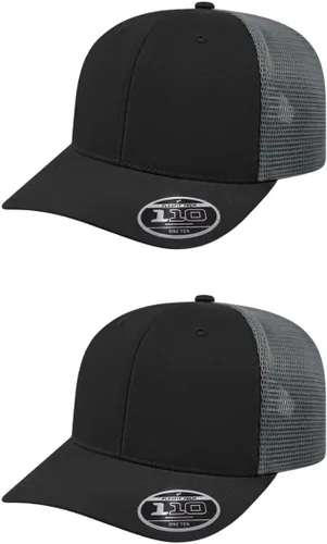 Miniatura 41 de Cap America i8502 Flexfit 110 Premium - Gorra de camionero de perfil medio con 6 paneles de malla trasera con protección UV y cierre ajustable Azul