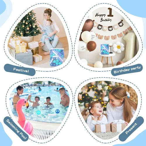 Miniatura 5 de Bolas para piscina de bolas STARBOLO para niños - Paquete de 150, 200, 500 bolas de piscina de bolas coloridas a prueba de aplastamiento de plástico