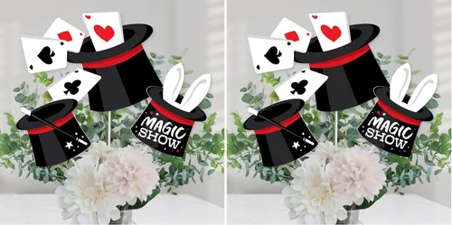 Miniatura 8 de Big Dot of Happiness Ta-Da, Magic Show - Palitos mágicos para centro de mesa de fiesta de cumpleaños, juego de 15