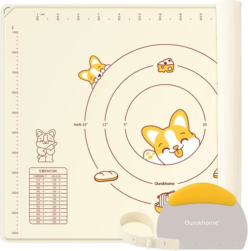 Miniatura 8 de Ourokhome Alfombrilla de Silicona para Hornear y Cortador de Masa de Pastelería, 0.5 Pulgadas de Grosor 20'' X 16" Alfombrilla de Silicona