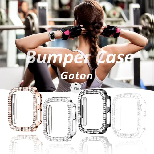 Miniatura 7 de Goton Paquete de 4 Fundas con Diamantes de Imitación para Apple Watch, Protector de 38mm para Series 3/2/1, Funda con Diamantes de Imitación