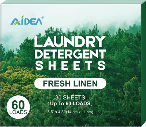 Miniatura 11 de AIDEA Hojas de detergente para ropa, sin perfume (160 cargas), 80 hojas, jabón de lavandería, detergente para lavadora, hoja de detergente libre