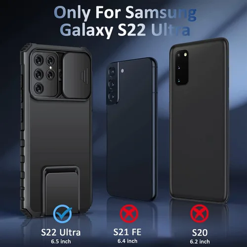 Miniatura 7 de S22 Ultra - Funda compatible con Samsung Galaxy S22 Ultra 5G [versión 2022], funda para cámara deslizante, funda de teléfono a prueba de golpes