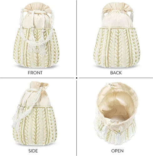 Miniatura 4 de Aheli Potli Bags for Women Evening Bag Clutch Ethnic Bride Purse with Drawstring