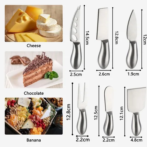 Miniatura 4 de Juego de cuchillos esparcidores de mantequilla de queso, juego de cuchillos esparcidores de mantequilla de queso de acero inoxidable, cuchillos
