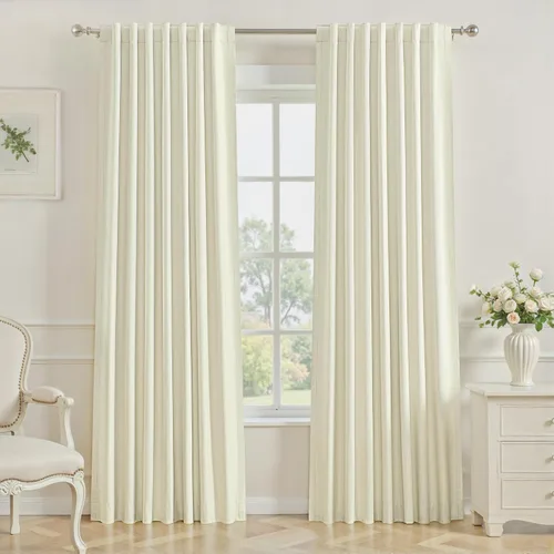 Miniatura 33 de Cortinas opacas de 54 pulgadas de largo para dormitorio, sala de estar, cortinas beige con aislamiento térmico, oscurecimiento de la habitación