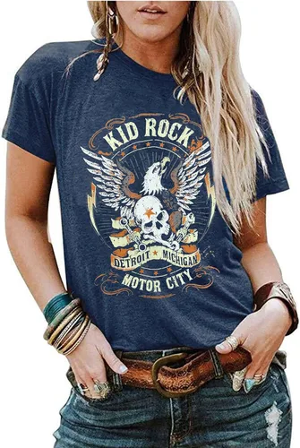 Camiseta de leopardo Guns N' Roses para mujer, diseño de esqueleto vintage, con música de rock, divertida camiseta con estampado de rosas